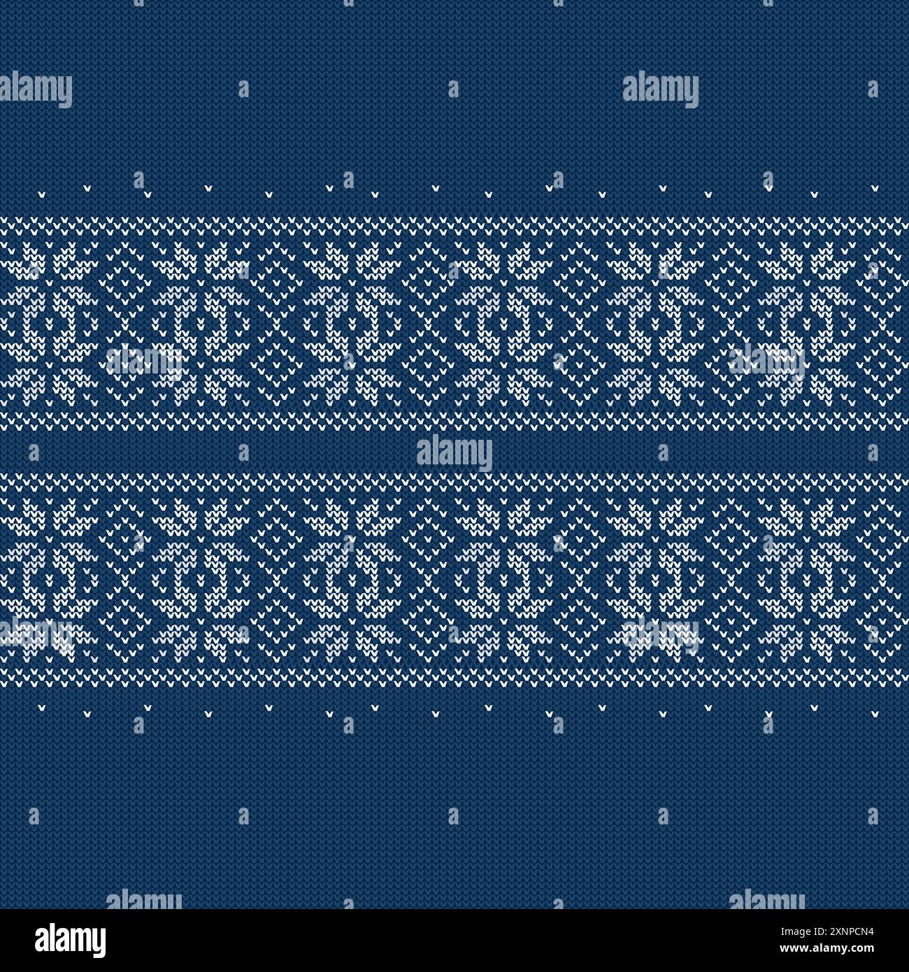 A Seamless Knitting Pattern vector, and Traditional Blue and white sweater pattern for Winter Sweater Fairisle Design, Winter Sweater Fairisle Design Stock Vector