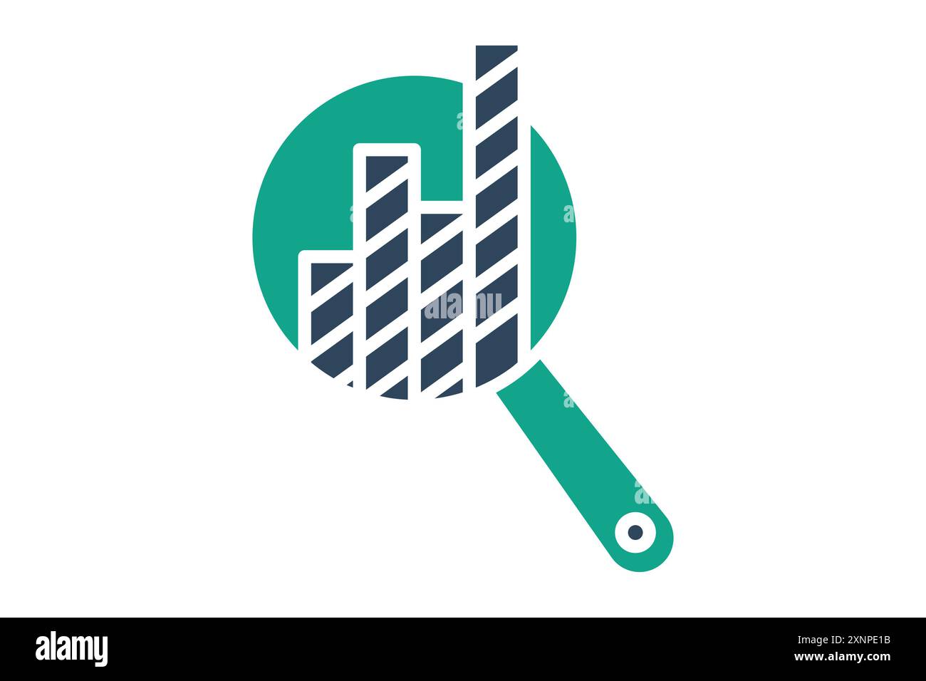 Analysis icon. magnifying glass with chart. icon related to optimize. solid icon style. data analytics elements vector illustration Stock Vector