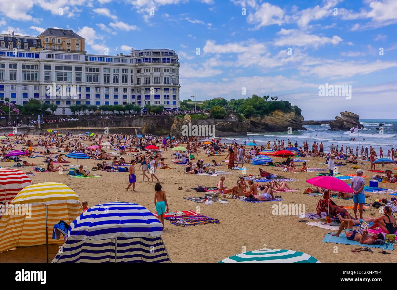 La Grande Plage - Great Beach in Biarritz, France Stock Photo