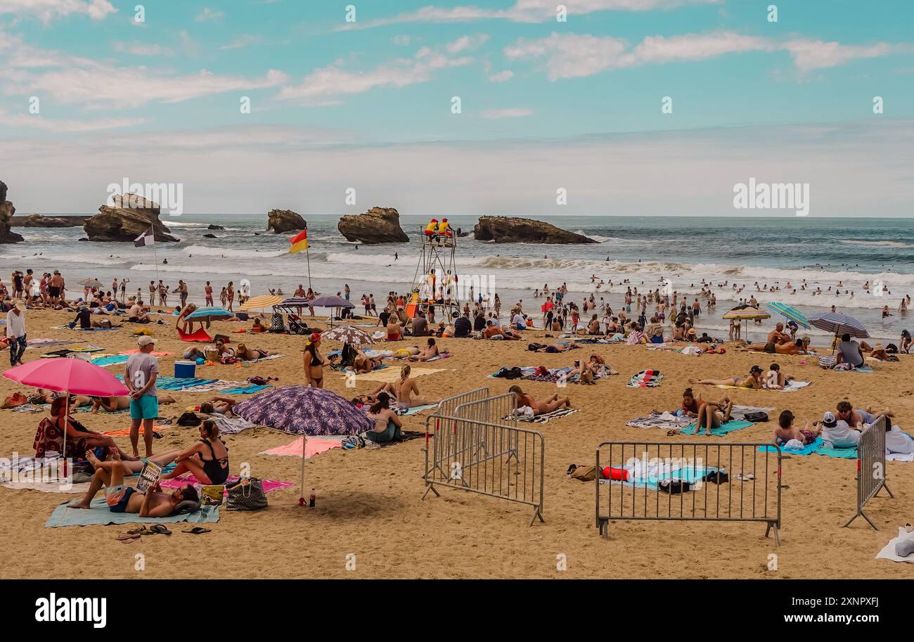 La Grande Plage - Great Beach in Biarritz, France Stock Photo