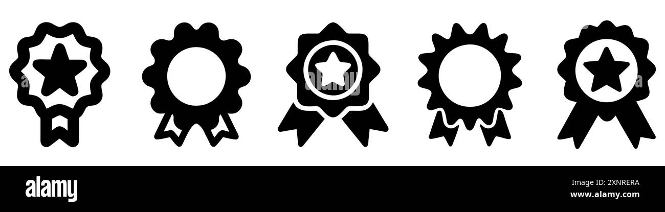 Award icon. Set of award ribbons representing achievement and success ...