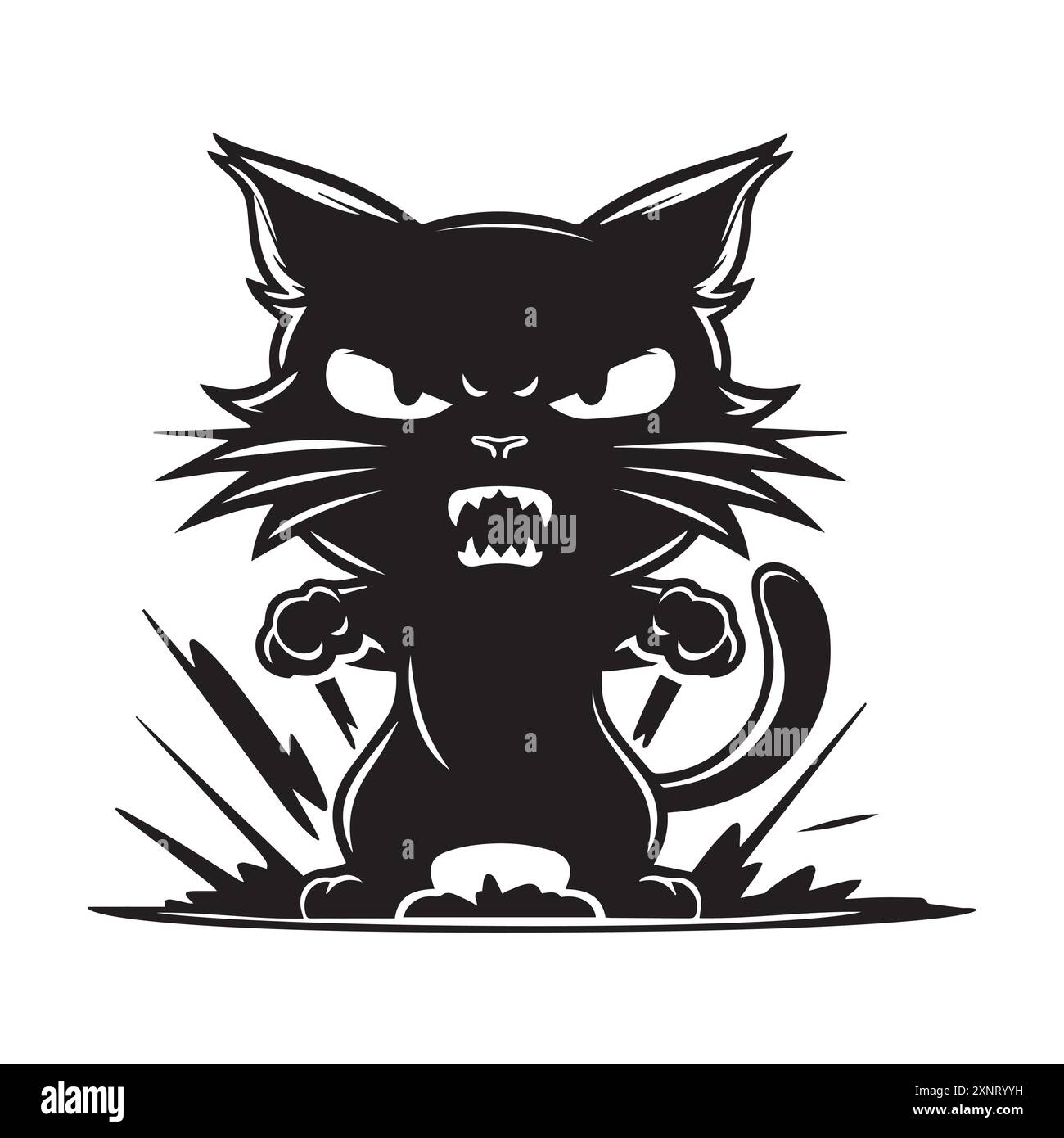 Angry cat vector hi-res stock photography and images - Alamy
