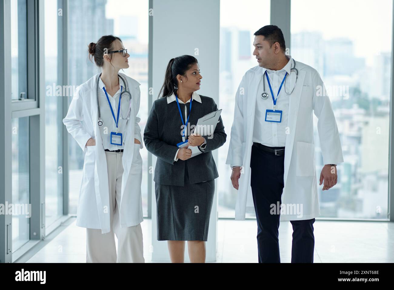 Doctors Discussing Working Moments With Manager Stock Photo
