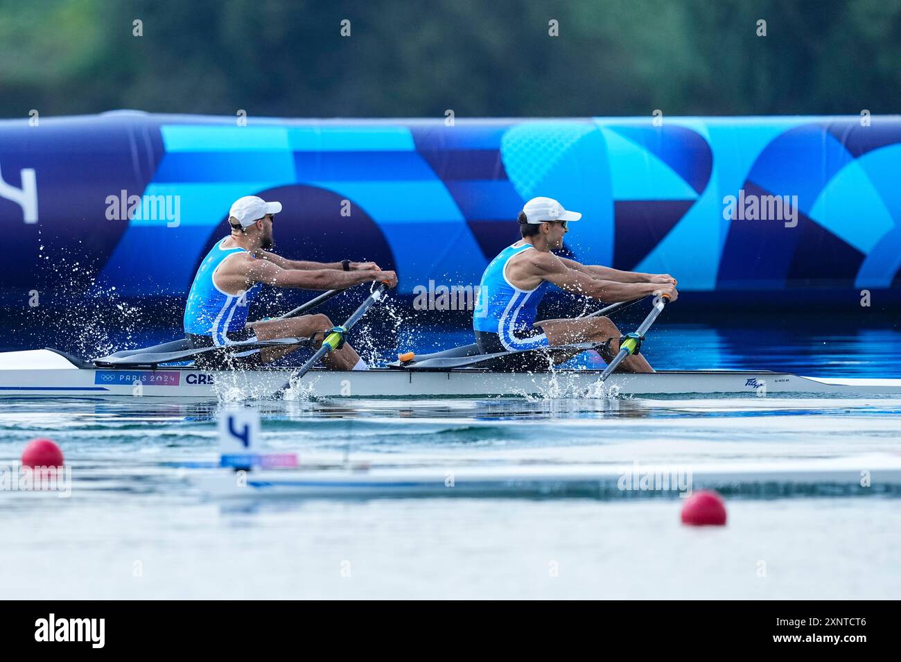 Antonios Papakontantinou and Petros Gkaidatzis of Greece compete during ...