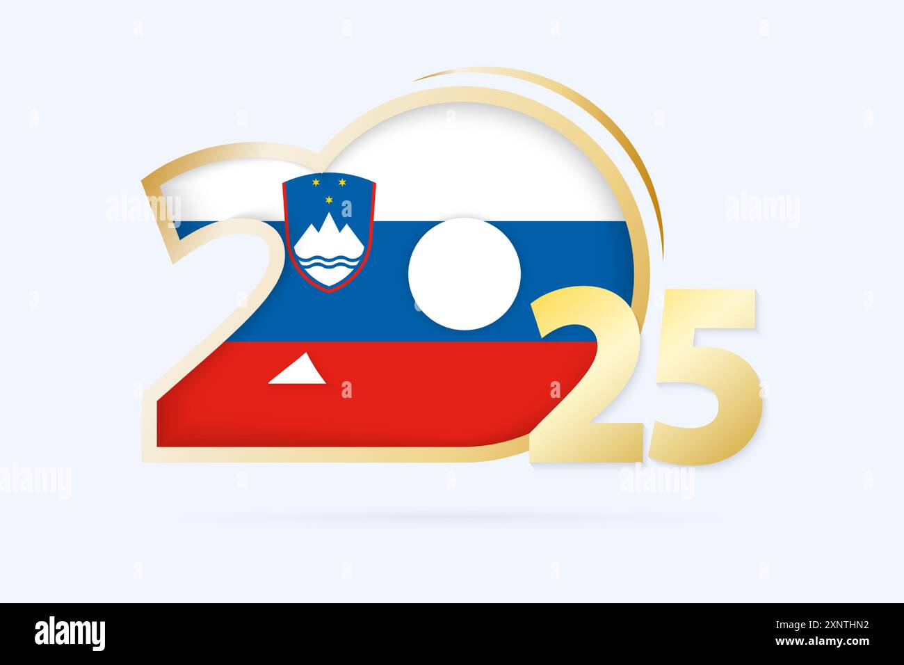 Year 2025 with Slovenia Flag pattern. Vector Illustration Stock Vector