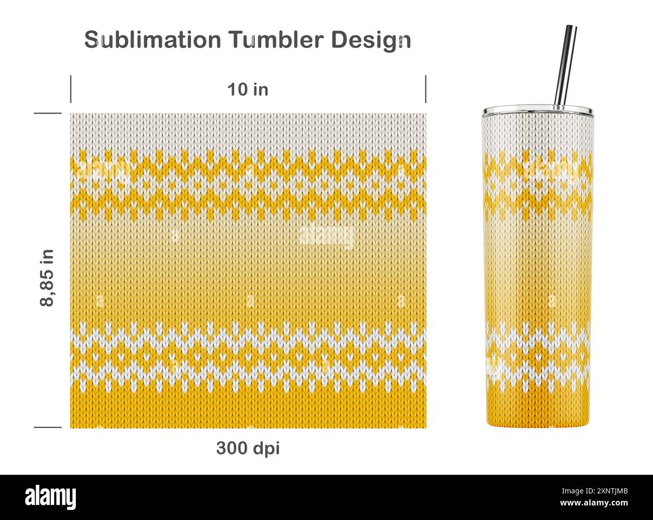 Knitted ombre pattern. Seamless sublimation template for 20 oz skinny ...