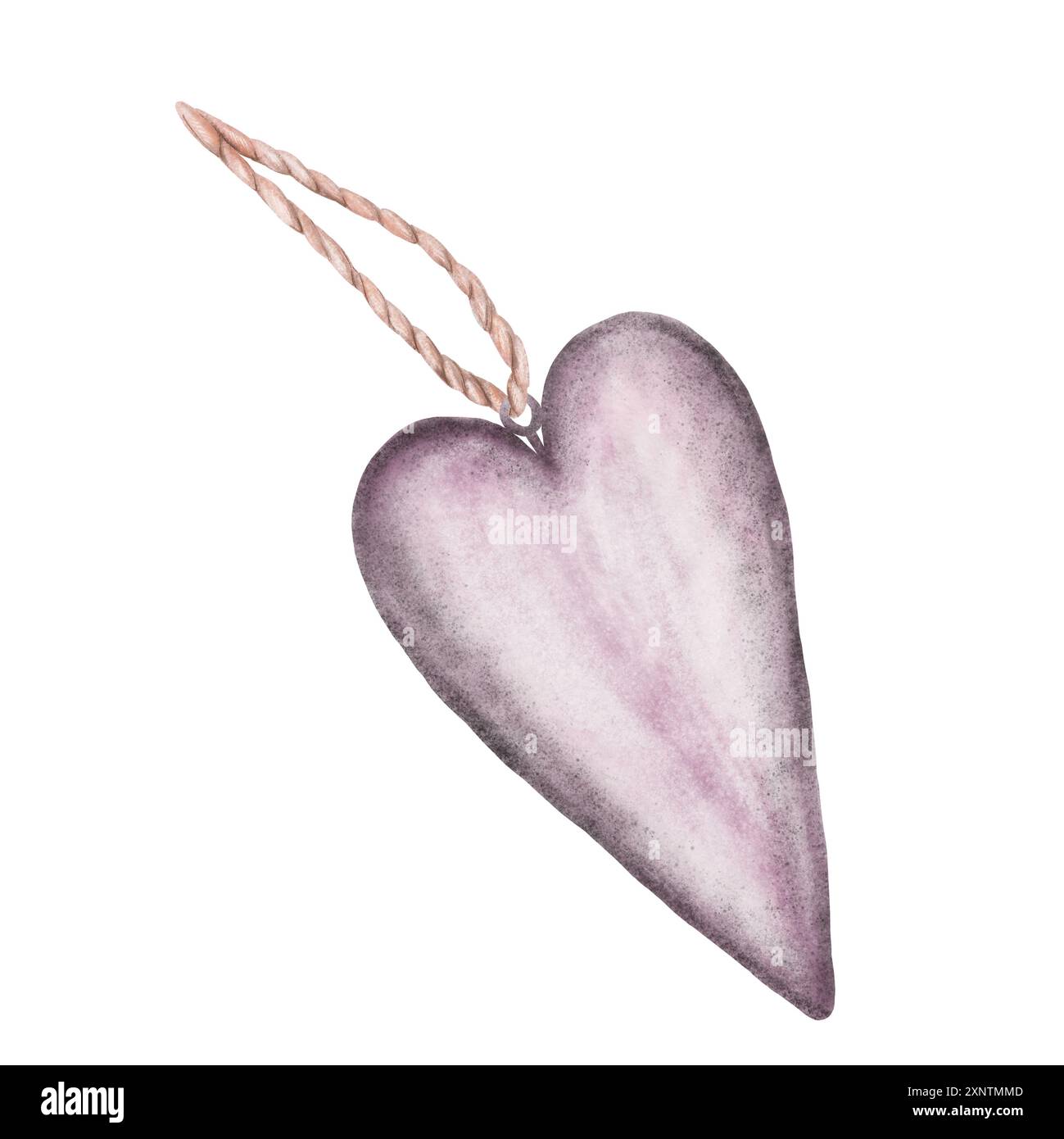 Decorative lilac heart on a rope. Pendant, key chain Traditional ...