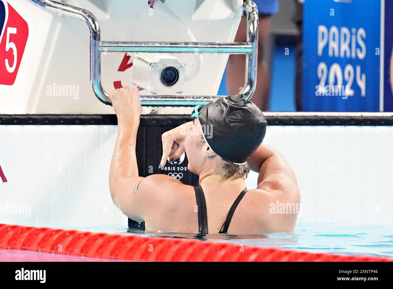 Torazi Rasmi Paris, France. 02nd Aug, 2024. Palestinian American swimmer Valerie ...
