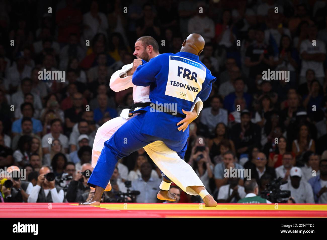 Teddy Riner ( FRA ) vs Guram Tushishvili ( GEO ), Judo, Men +100 kg Quarterfinal during the