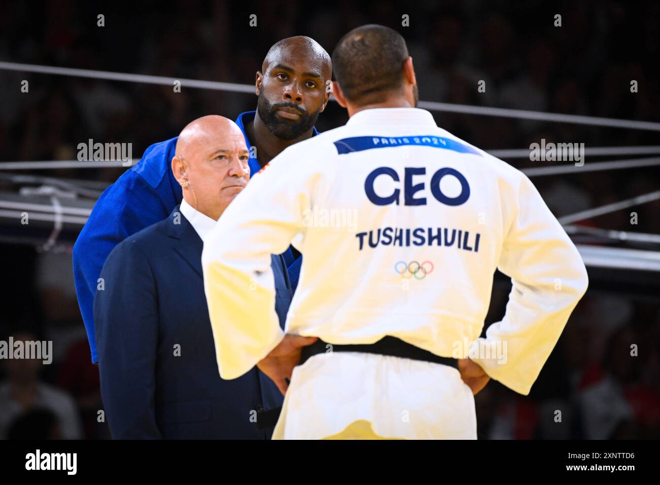 Teddy Riner ( FRA ) vs Guram Tushishvili ( GEO ), Judo, Men +100 kg Quarterfinal during the