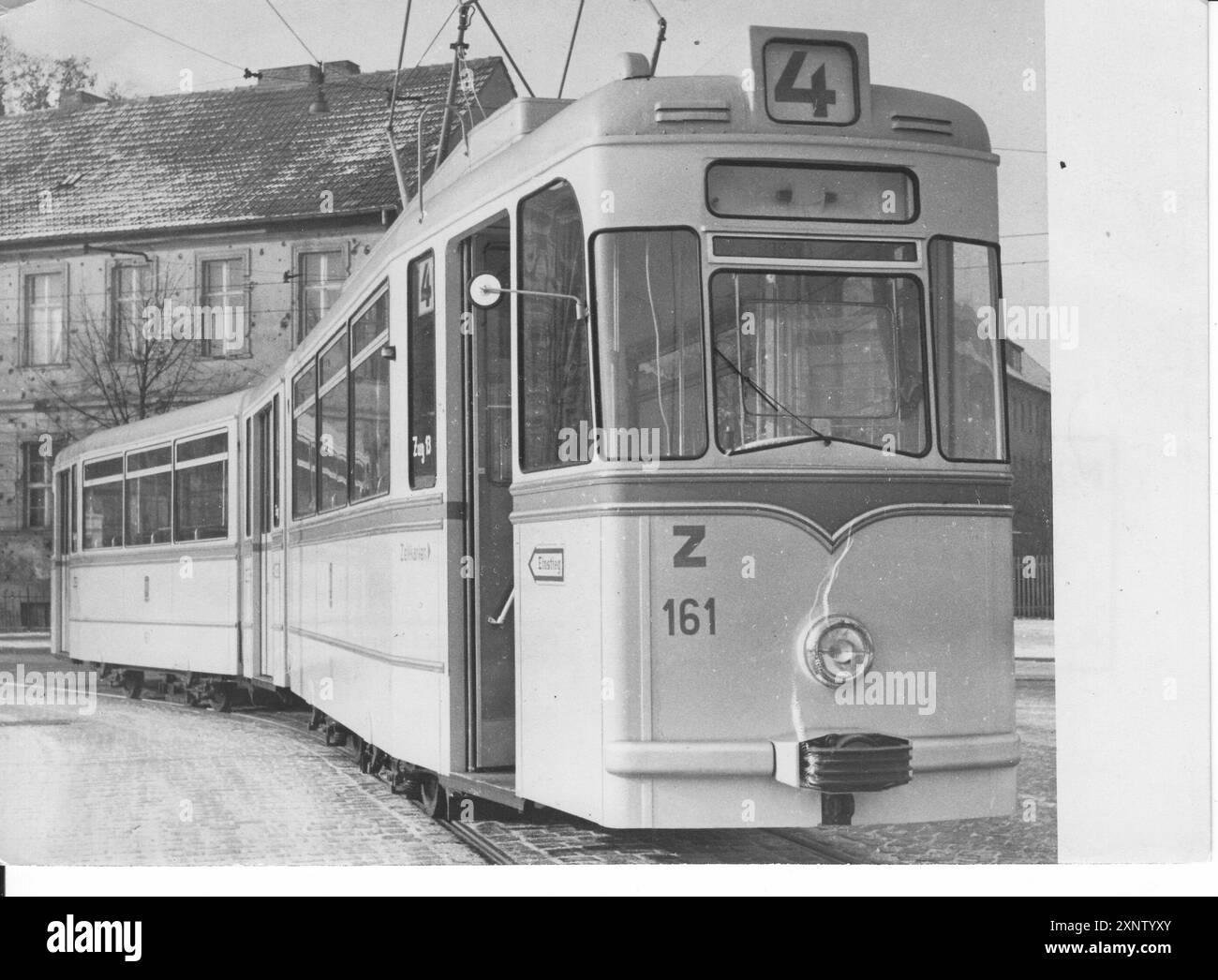 New high-capacity streetcar cars are now in use in Potsdam. Public transportation. Road traffic. GDR. historical. Photo: MAZ/ Leon Schmidtke, 30.01.1962 [automated translation] Stock Photo