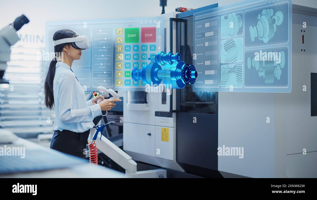 Professional Research and Development Specialist Wearing Virtual ...