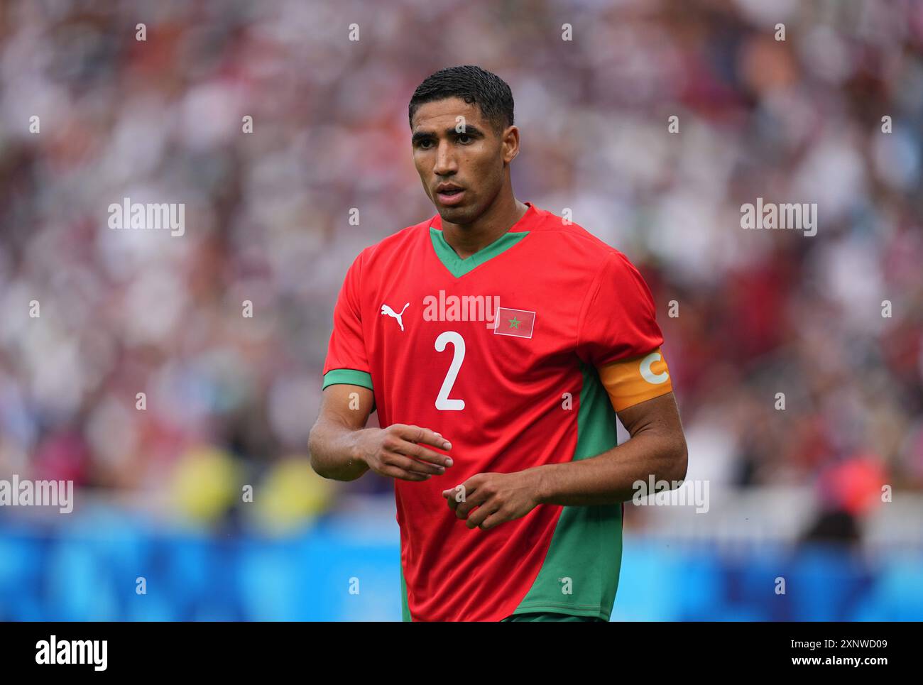 August 02 2024: Achraf Hakimi (Morocco) looks on during a
