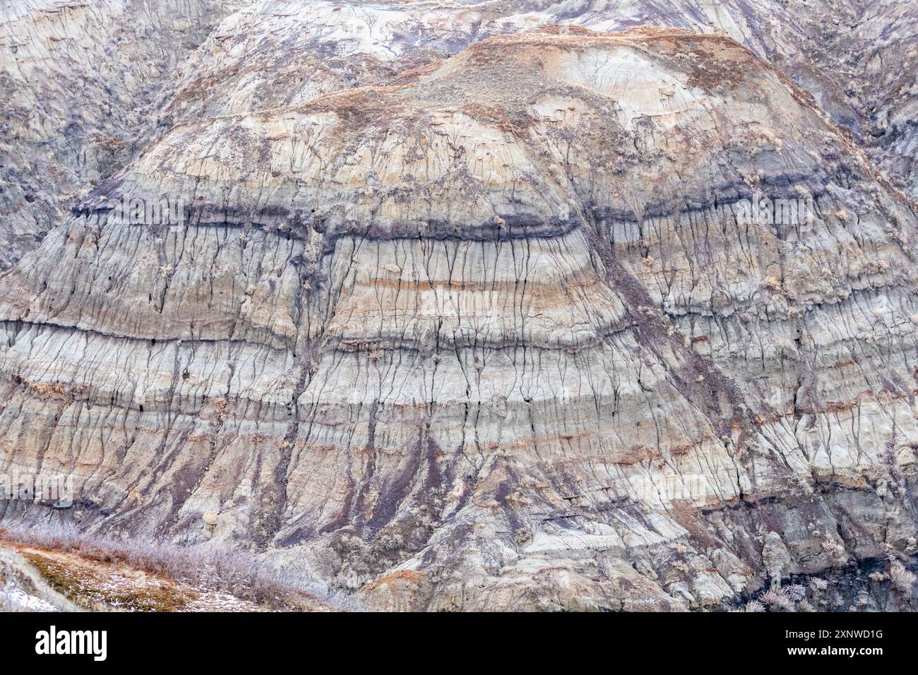 Layered rock formations and striking patterns carved by time at the ...