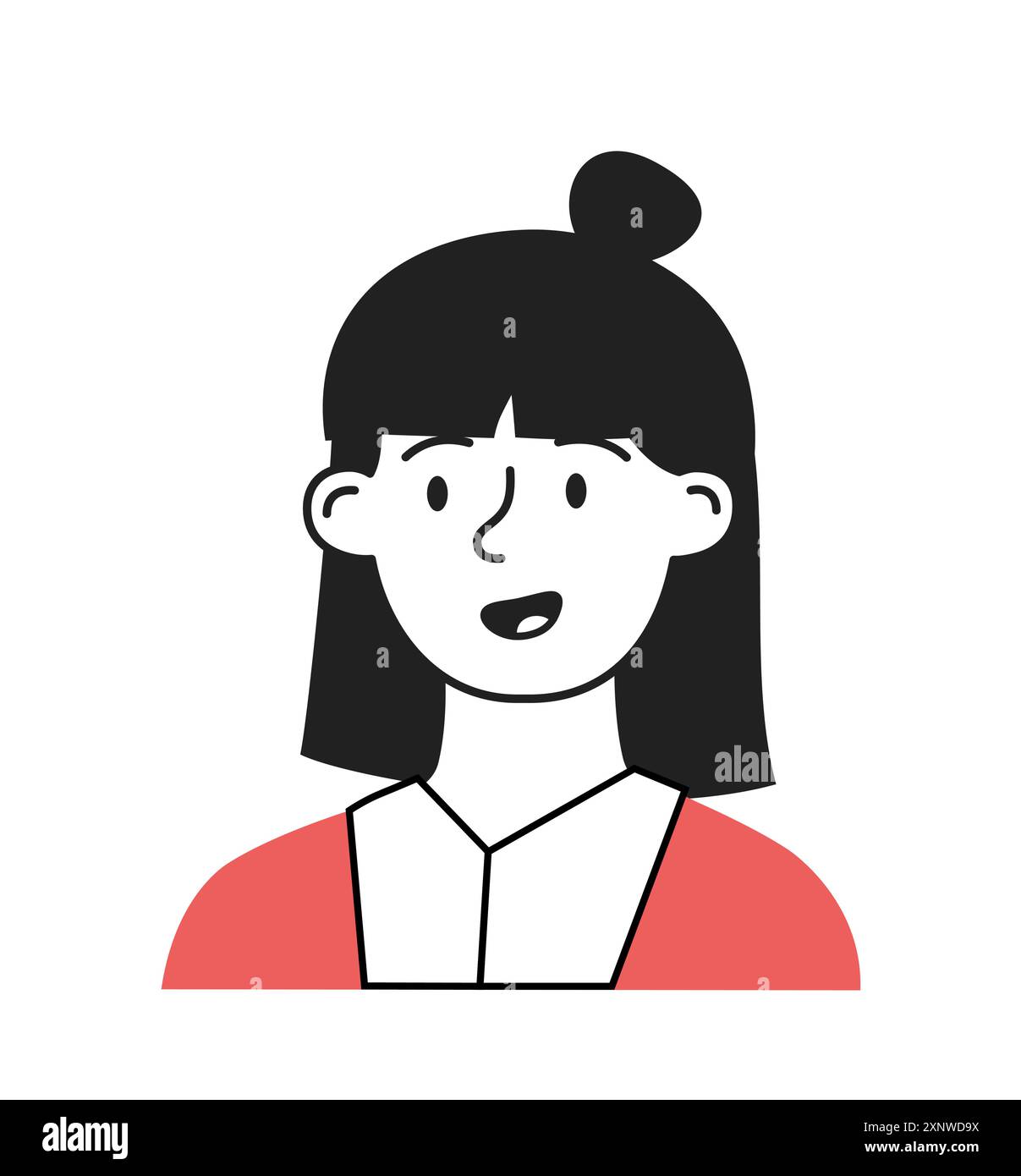 Minimalist social media avatar. Cute teen girl. Picture for social ...