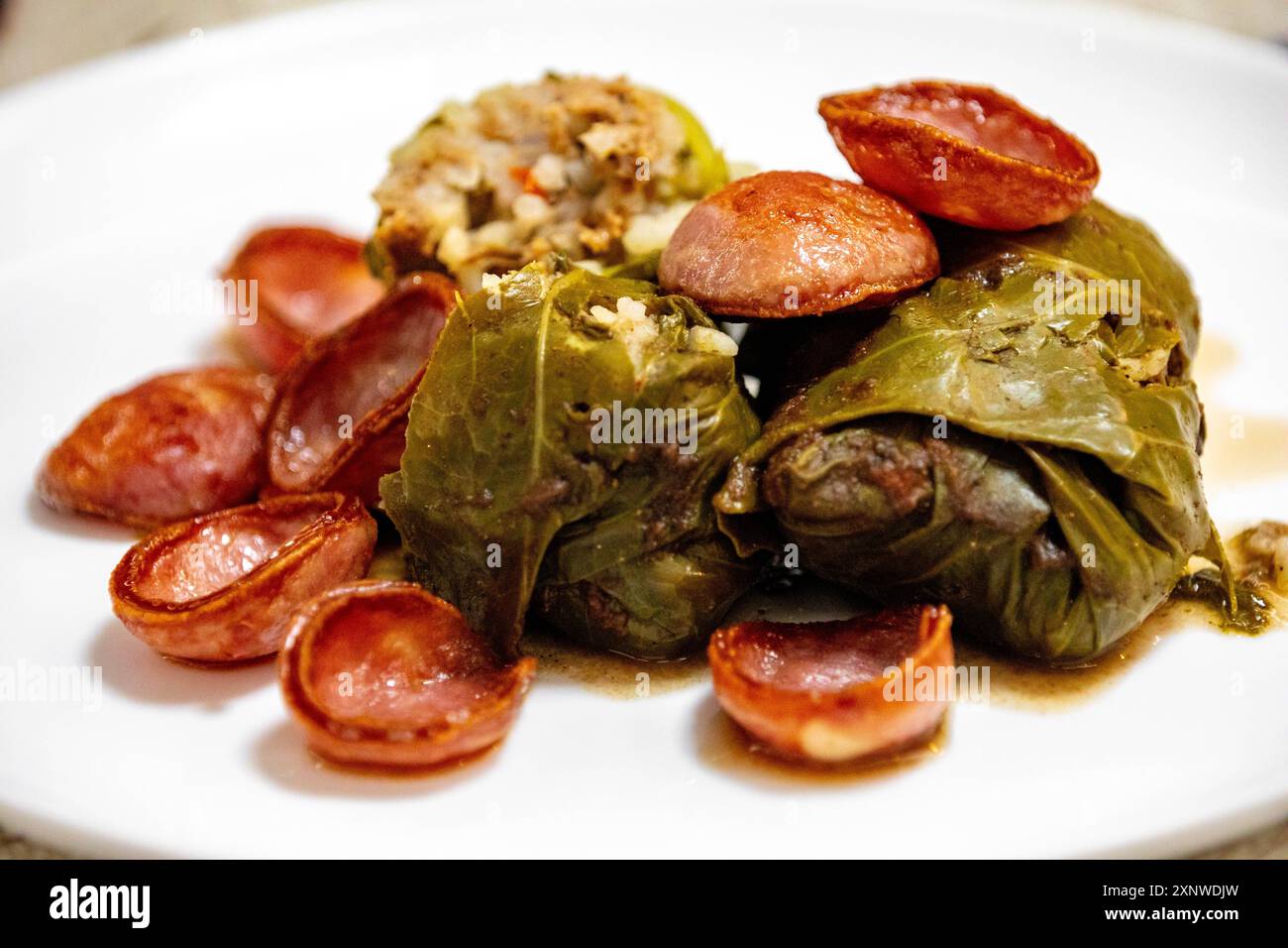 Ukrainian Rice Typical Ukrainian food known as holupti, cabbage stuffed with rice and ...