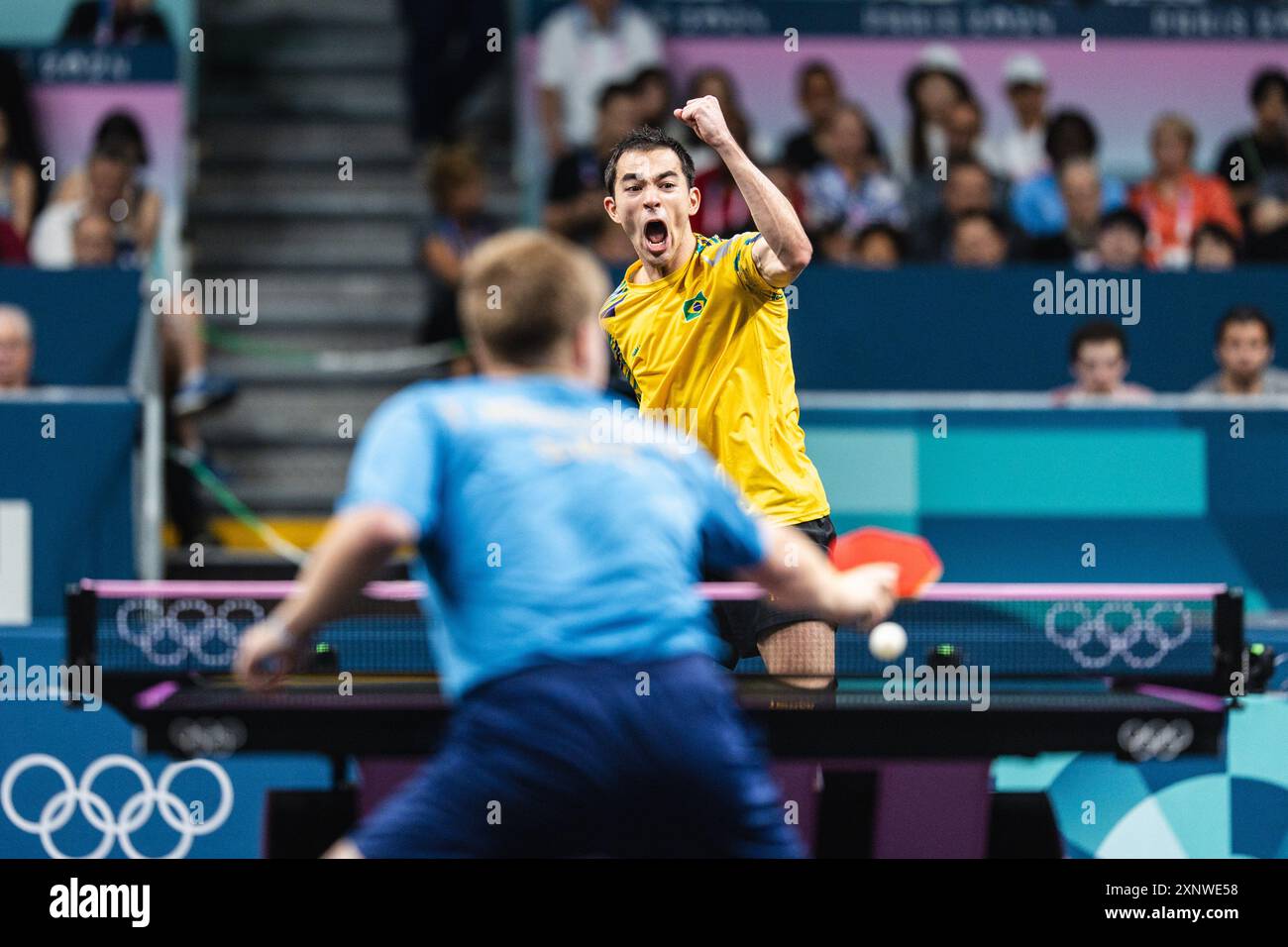 Calderano PARIS, IF - 02.08.2024: BRAZIL X SWEDEN MEN'S TABLE TENNIS - Table ...
