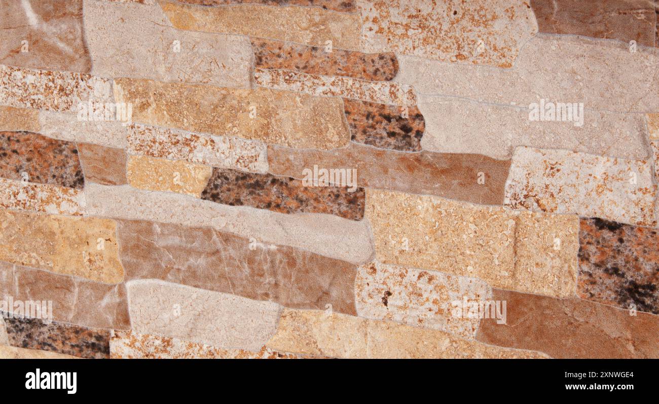 Wall decorative tiles for decoration. Brick wall texture. Horizontal background Stock Photo