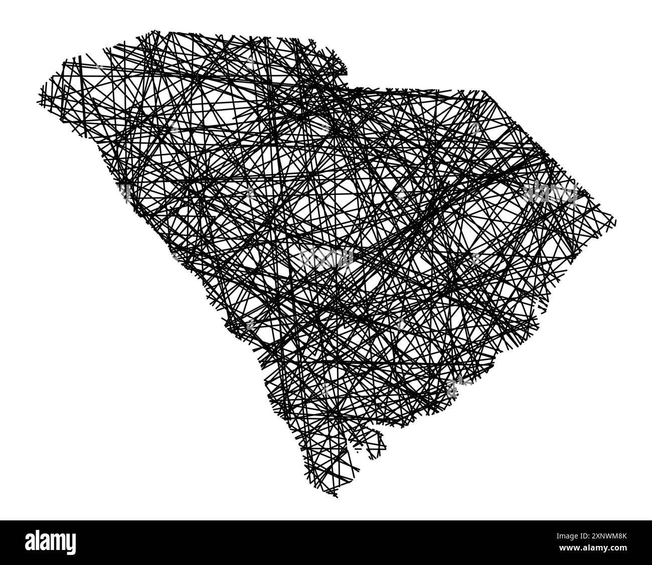 Symbol Map of the State South Carolina (United States of America