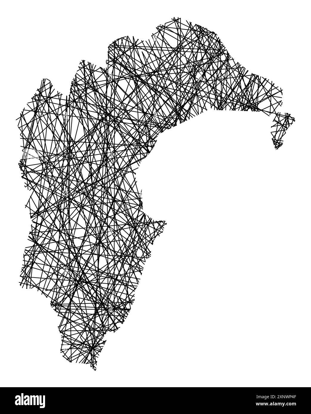 Hawkes bay vector outline map Black and White Stock Photos &amp; Images - Alamy