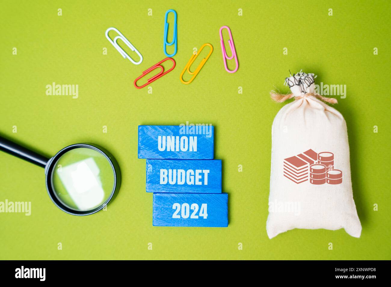 Union budget 2024 concept. Annual financial statement presented by the