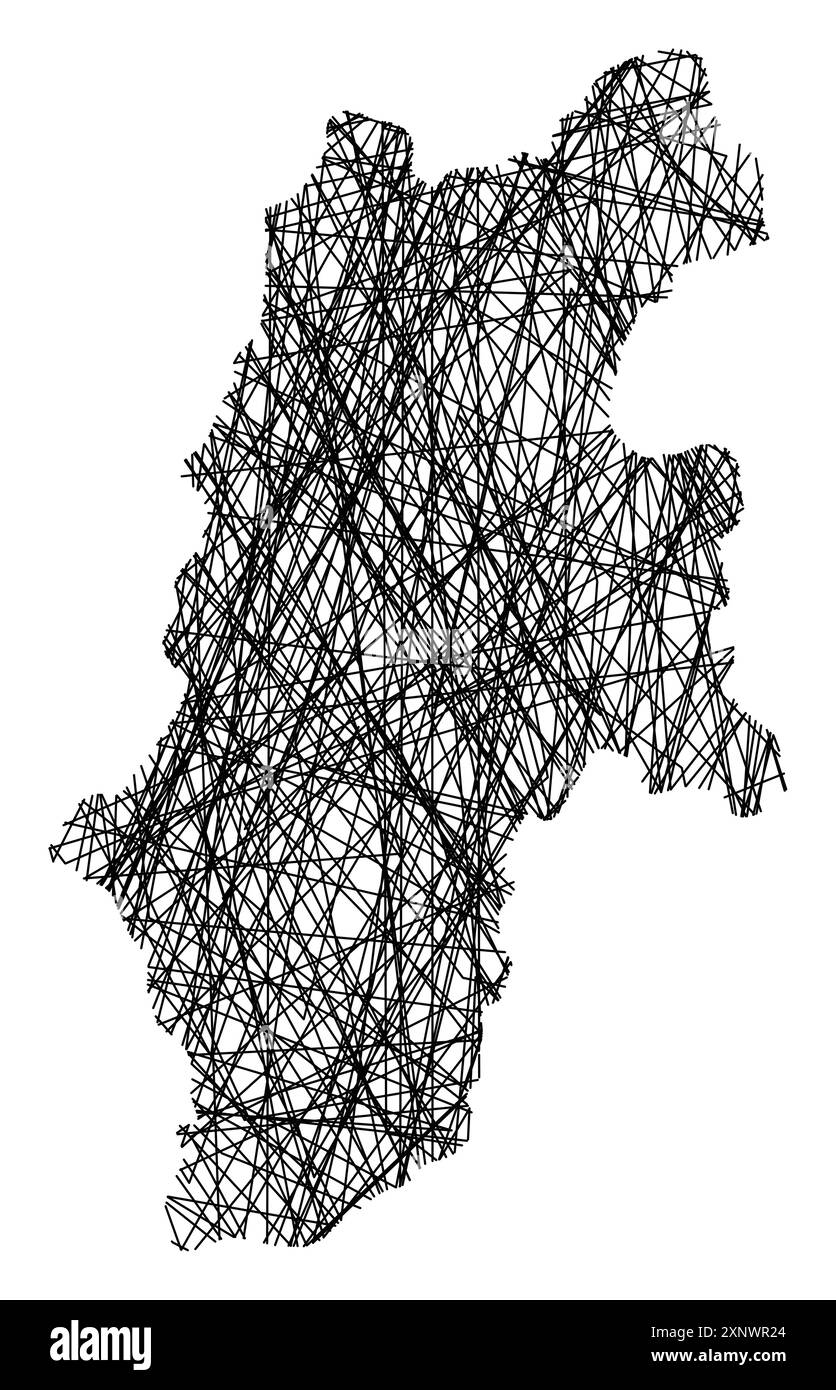 Nagano vector outline map Black and White Stock Photos &amp; Images - Alamy