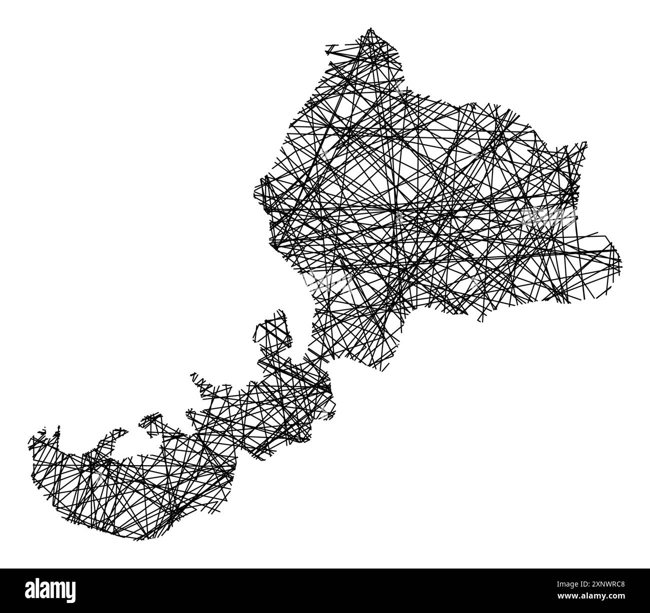 Symbol Map of the Prefecture Fukui (Japan) showing the state with black