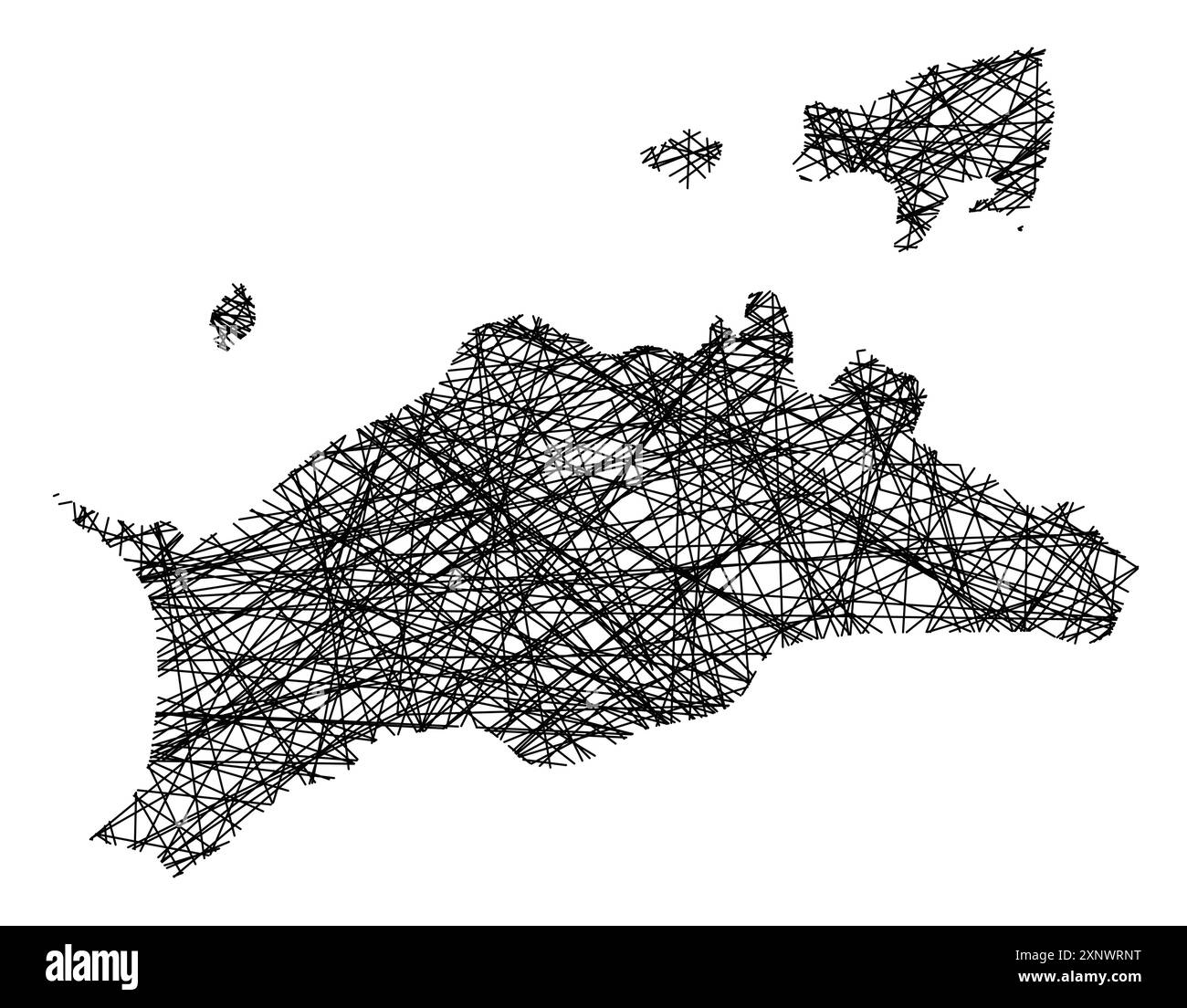 Symbol Map of the Prefecture Kagawa (Japan) showing the state with