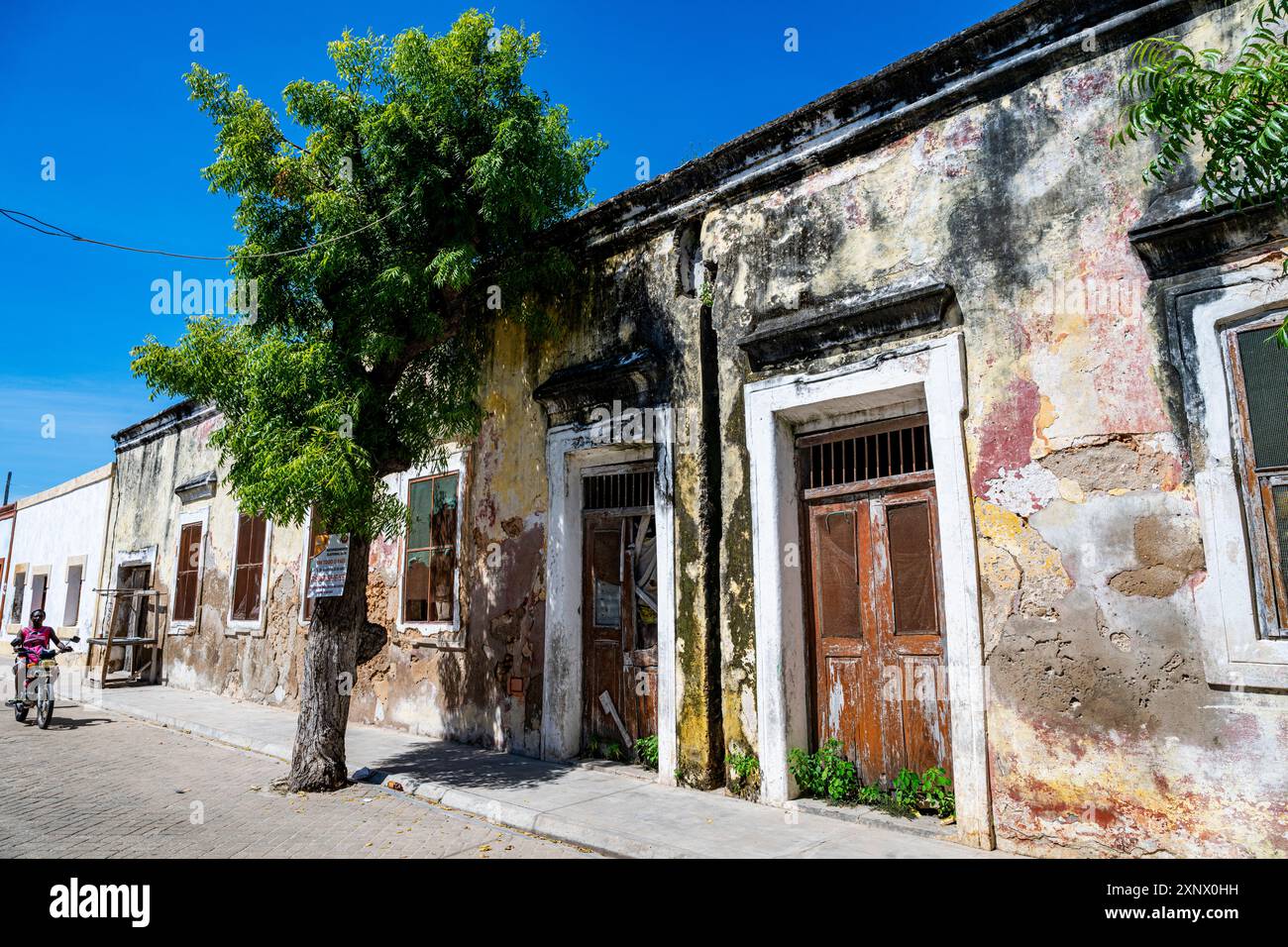 Historic houses on the Island of Mozambique, UNESCO World Heritage Site, Mozambique, Africa Stock Photo