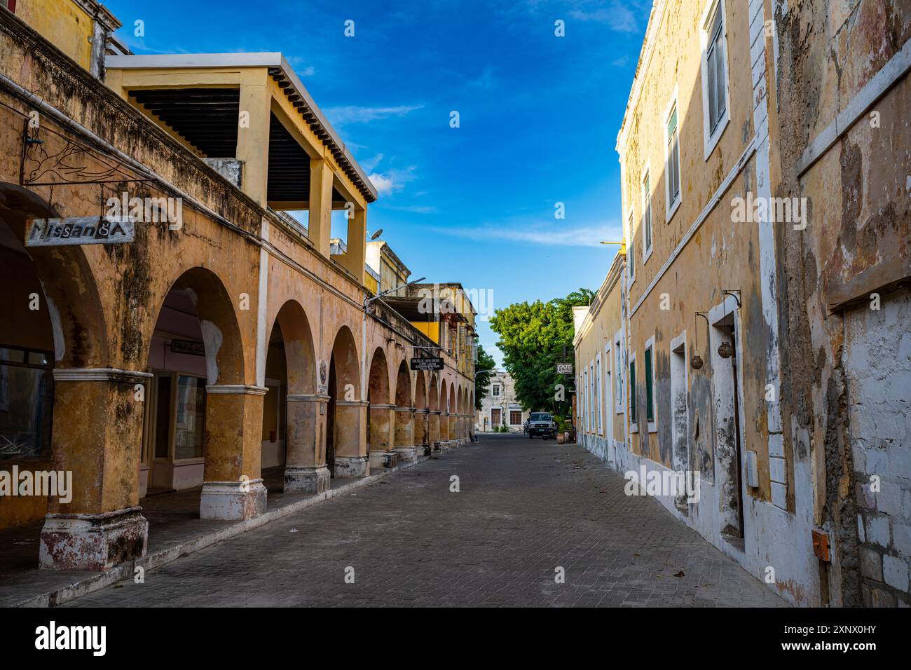 Historic houses on the Island of Mozambique, UNESCO World Heritage Site, Mozambique, Africa Stock Photo