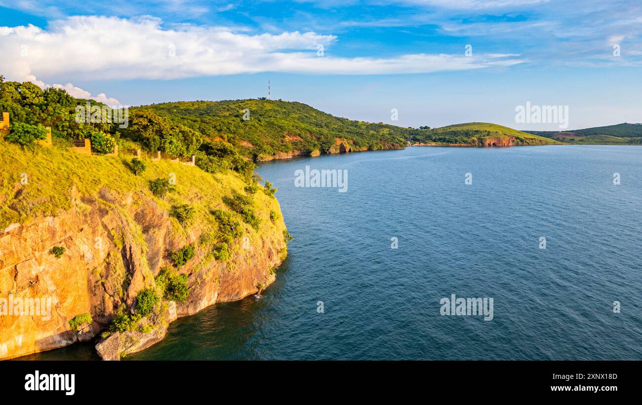 Aerial of Kigoma, on Lake Tanganyika, Tanzania, East Africa, Africa Stock Photo
