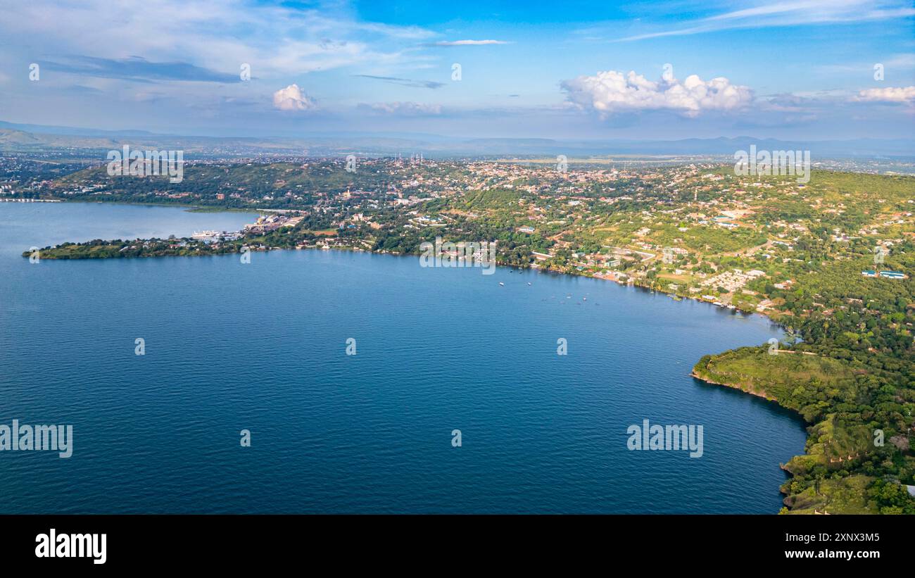 Aerial of Kigoma, on Lake Tanganyika, Tanzania, East Africa, Africa ...