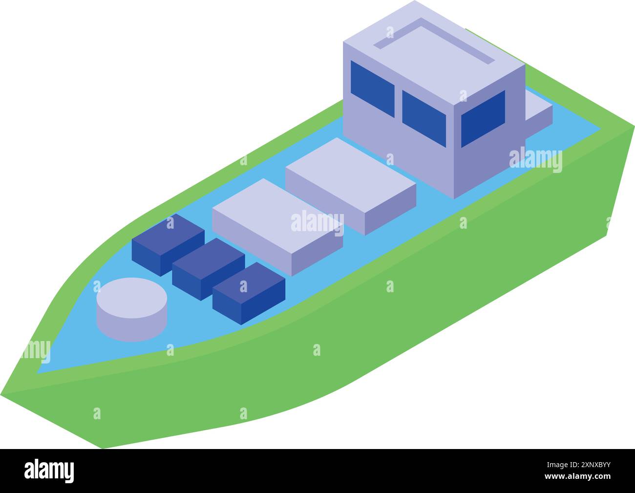 Cargo ship carrying containers isometric icon, shipping concept Stock ...
