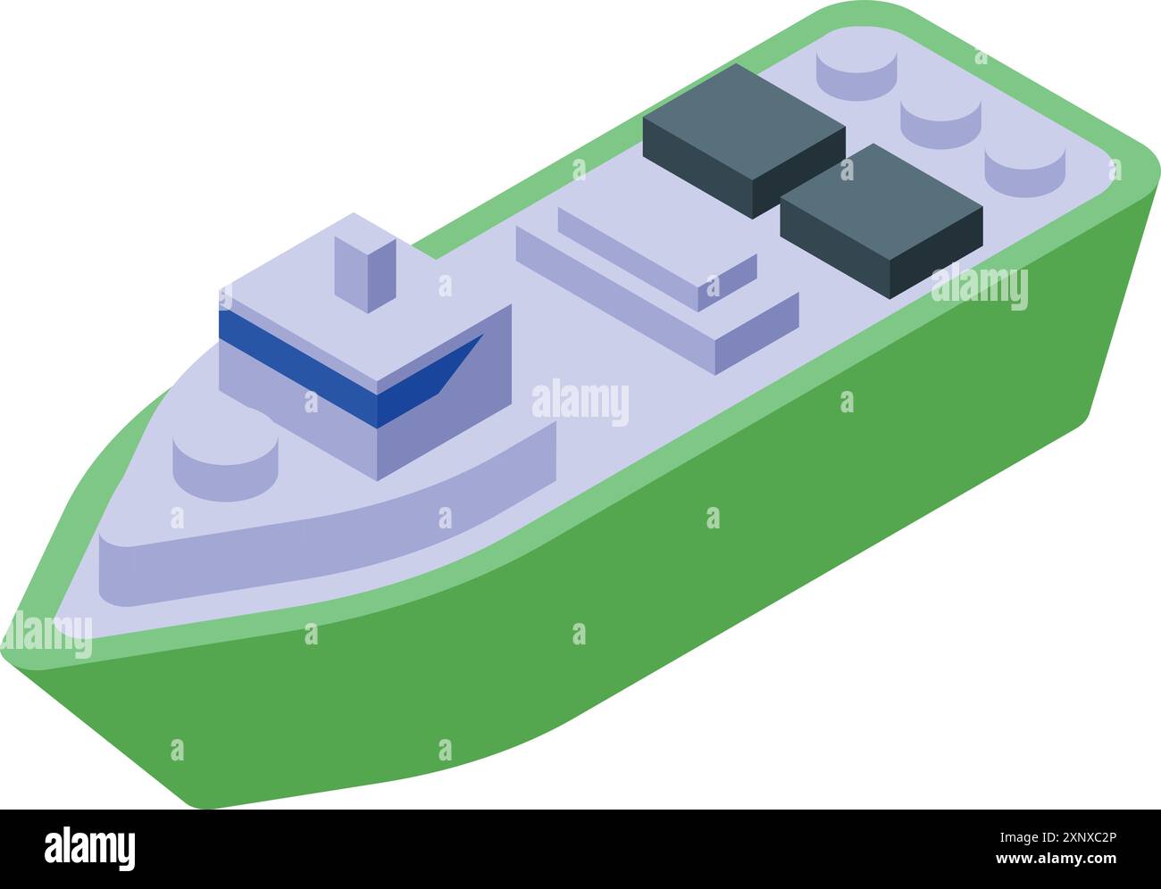 Container ship carrying cargo, isometric illustration of a cargo ship ...