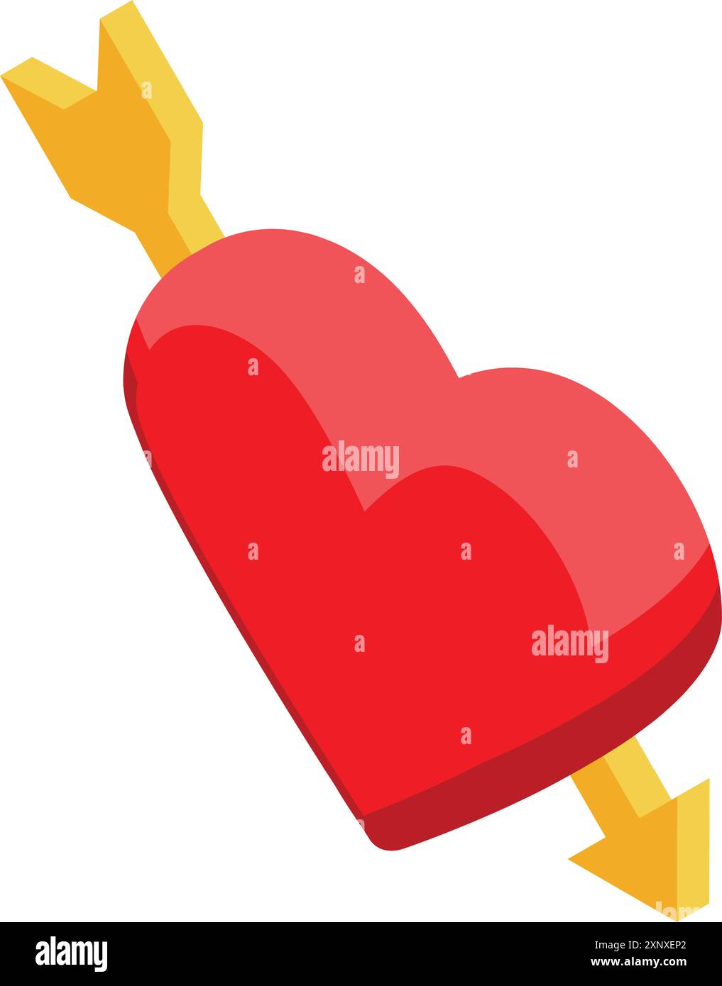Arrow through heart 3d Stock Vector Images - Alamy