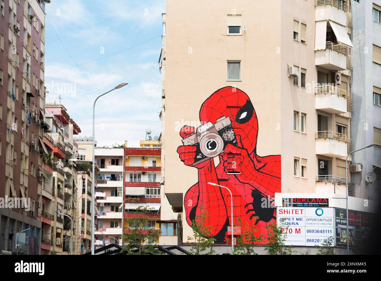 Mural painting, Tirana, Albania, Europe Copyright: GOUPIxCHRISTIAN 1382-497 Stock Photo