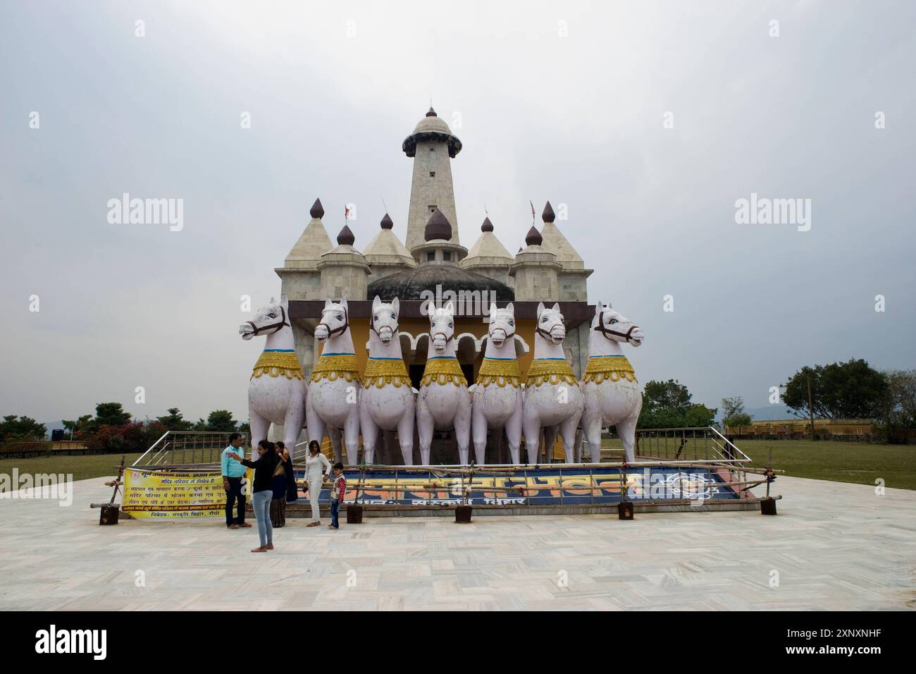 The Sun Temple dedicated to the Hindu solar deity Surya, built in 1991, constructed as an 18-wheeled chariot drawn by seven white horses, outside Bund Stock Photo