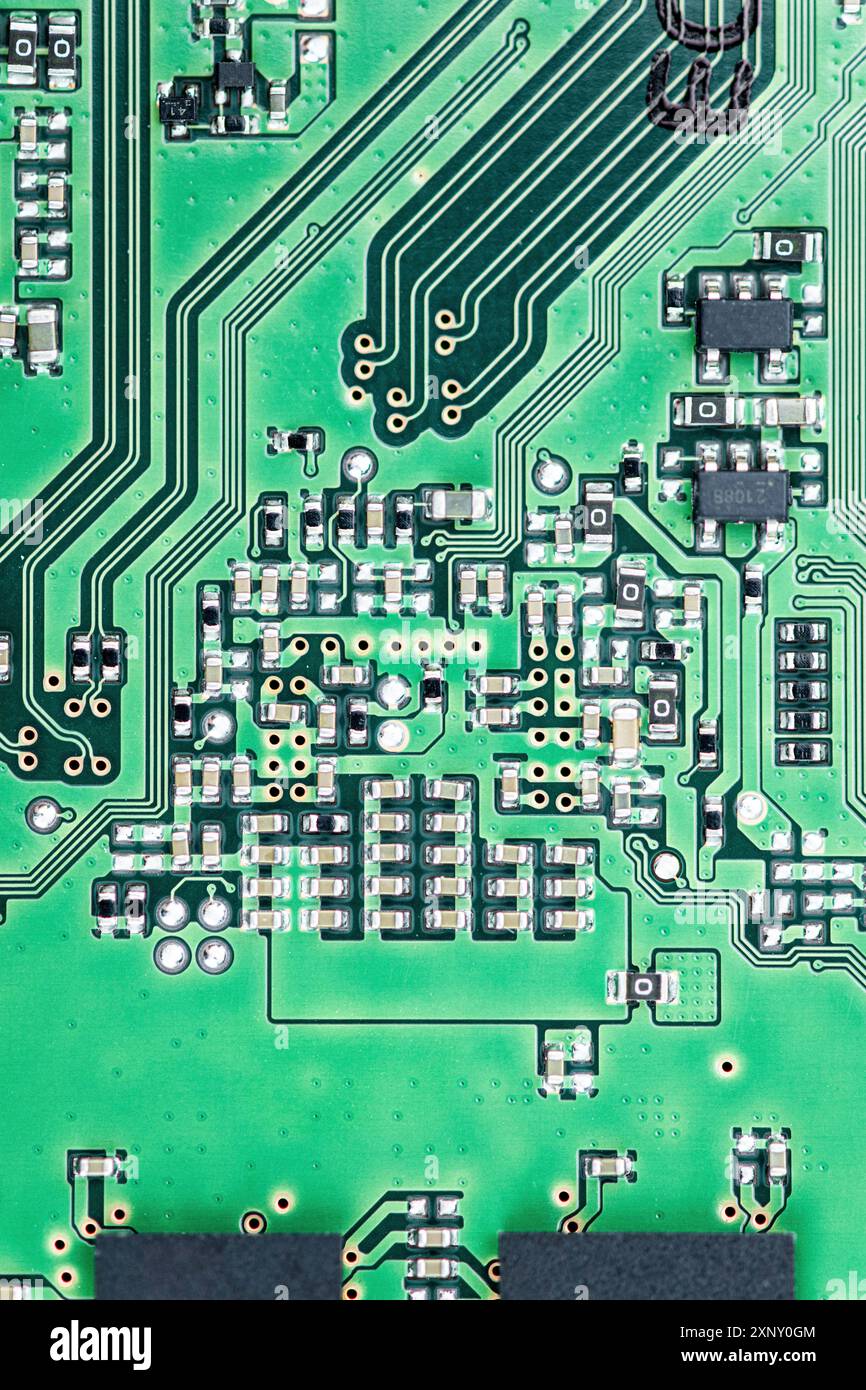 Printed circuit board components hi-res stock photography