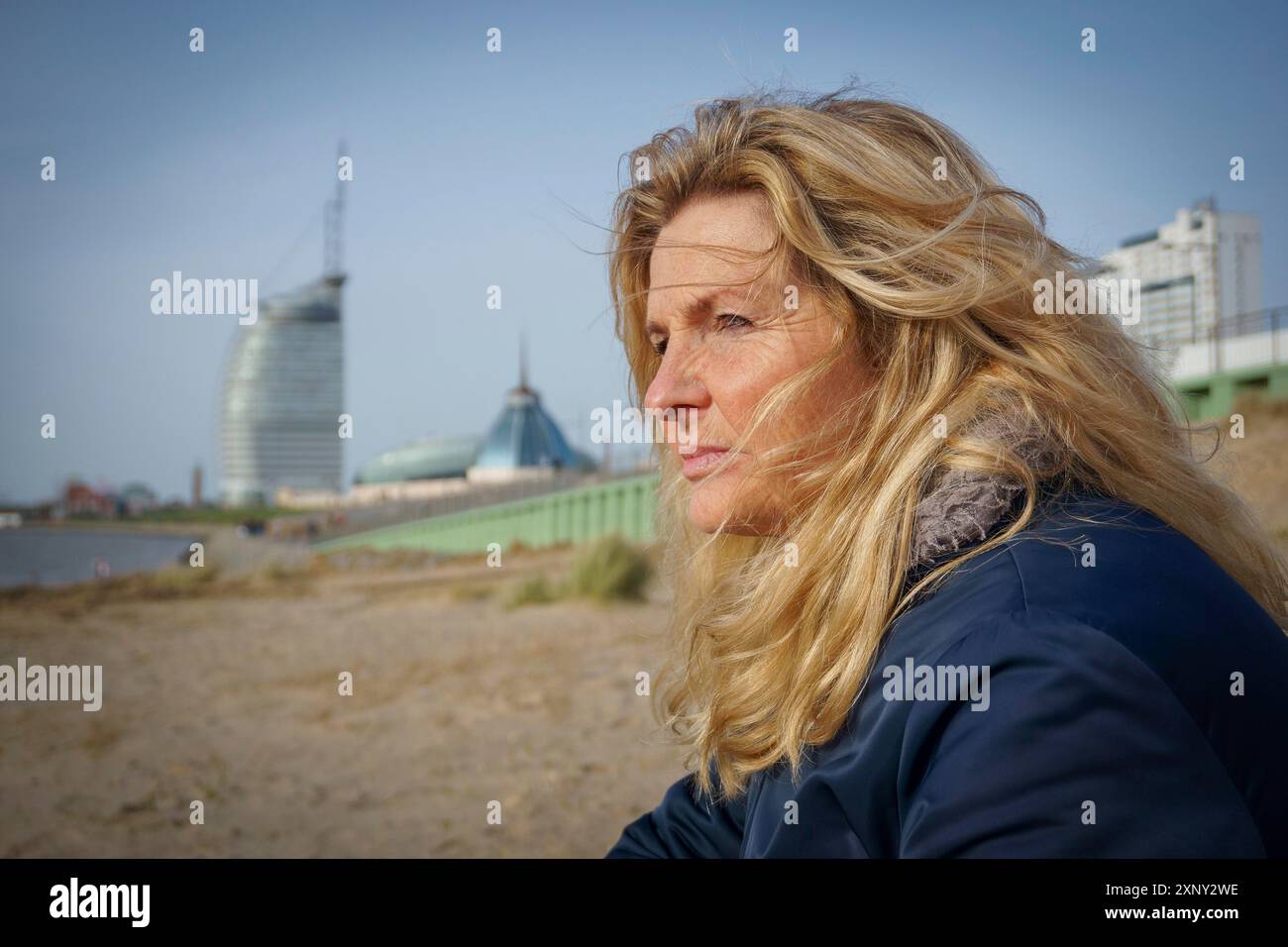 Portrait of a blond haired woman. portrait of a blond haired woman Stock Photo