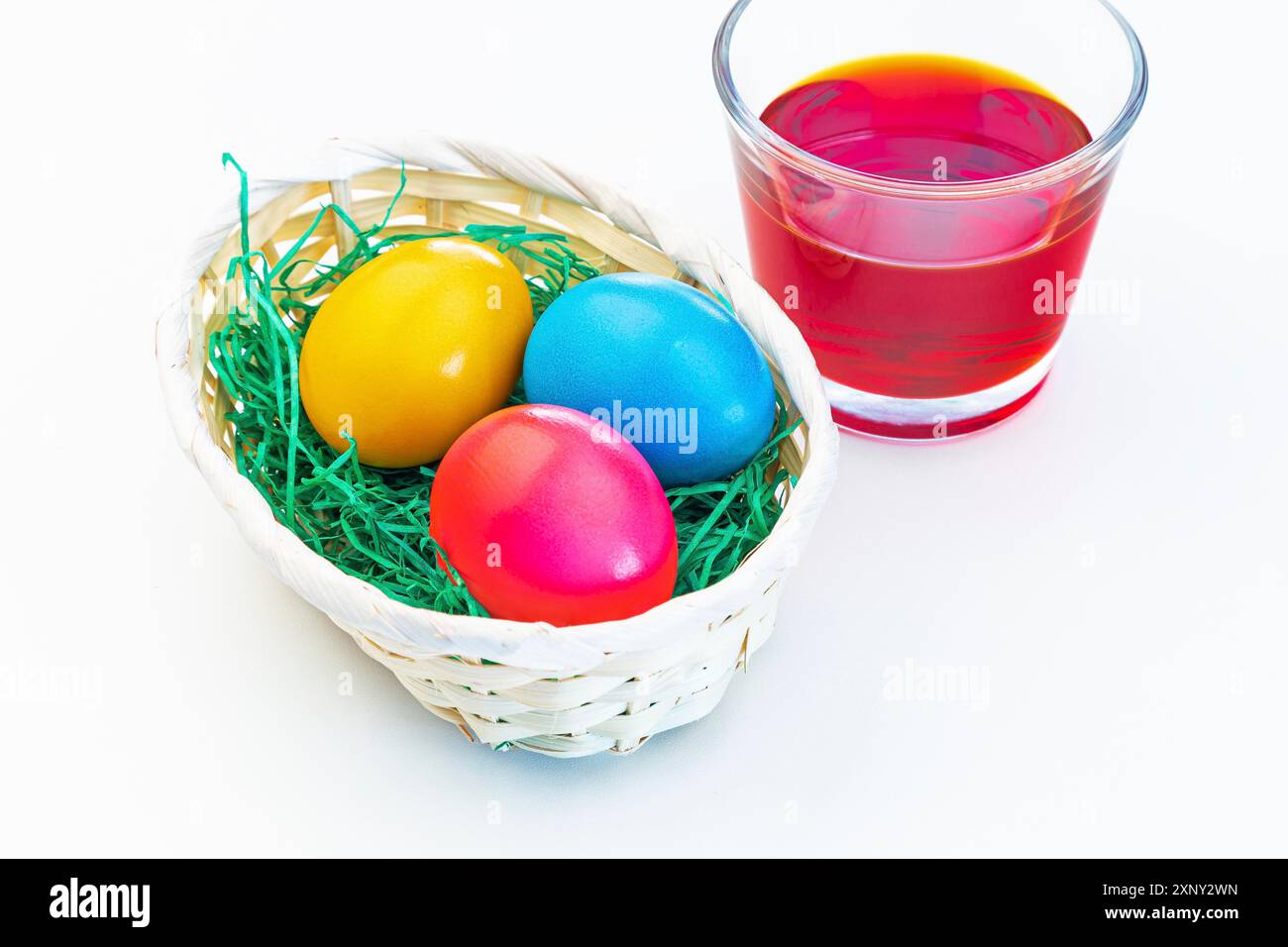 Colouring and decorating Easter eggs Stock Photo