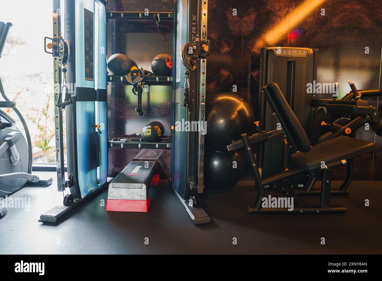 Modern Gym with High-End Equipment in Luxury Hotel Fitness Center Stock ...