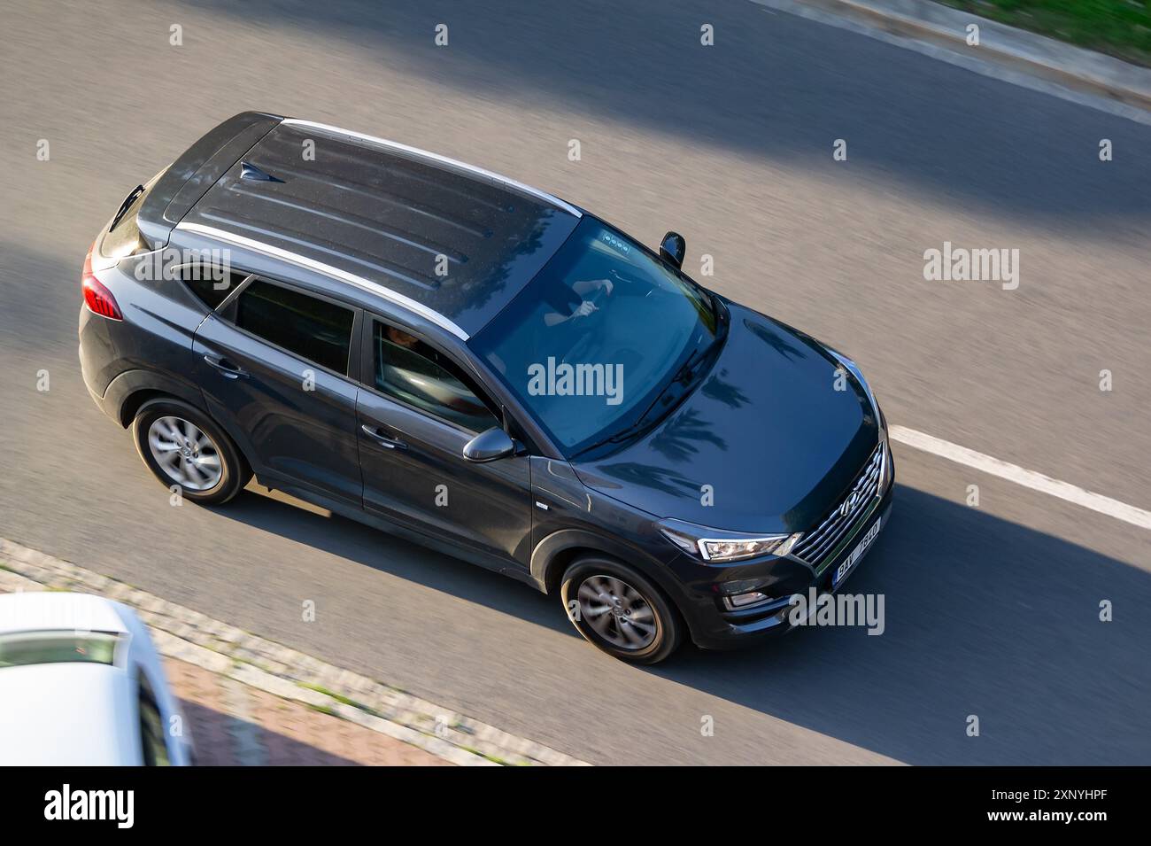 OSTRAVA, CZECH REPUBLIC - MAY 29, 2024: Dark grey Hyundai Tucson TL SUV ...