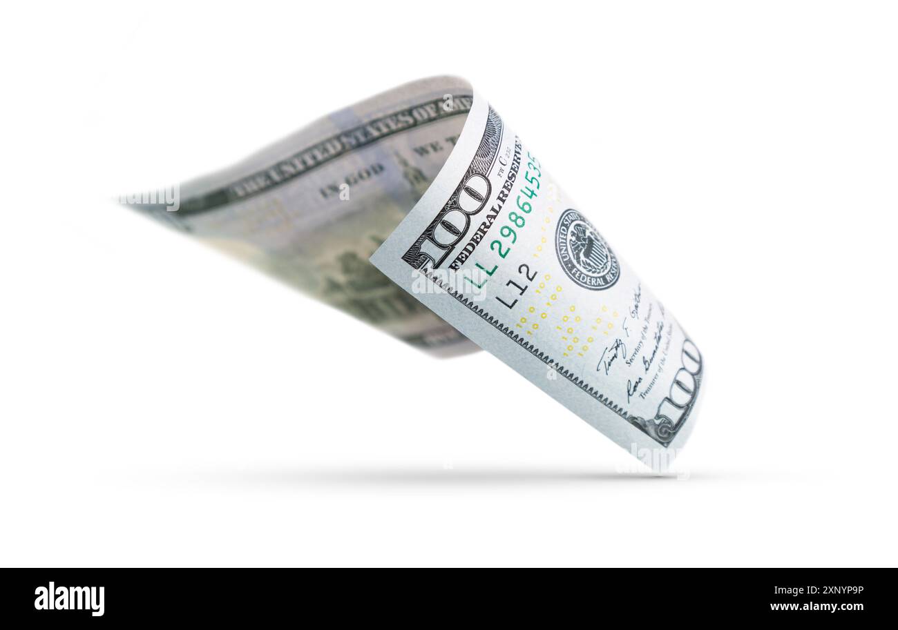 One hundred dollar bill floating hi-res stock photography and images ...