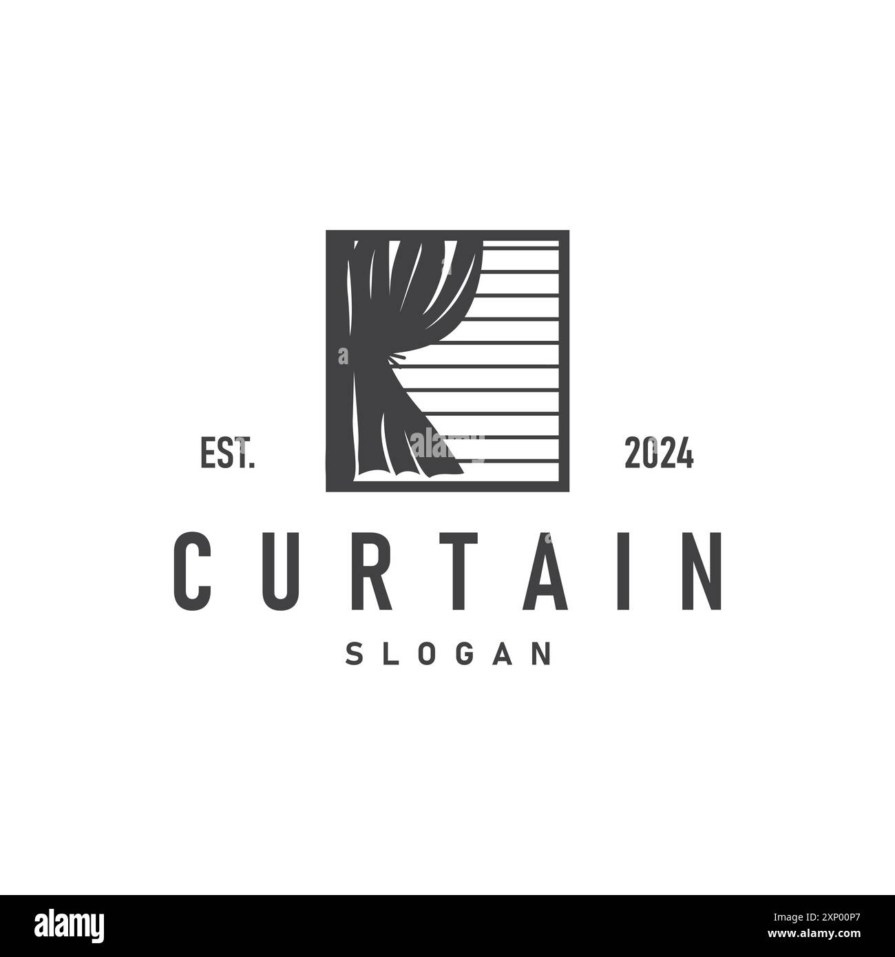 Simple Home Decoration Curtain Logo Templet Illustration Stock Vector Simple home decoration curtain logo templet illustration stock vector