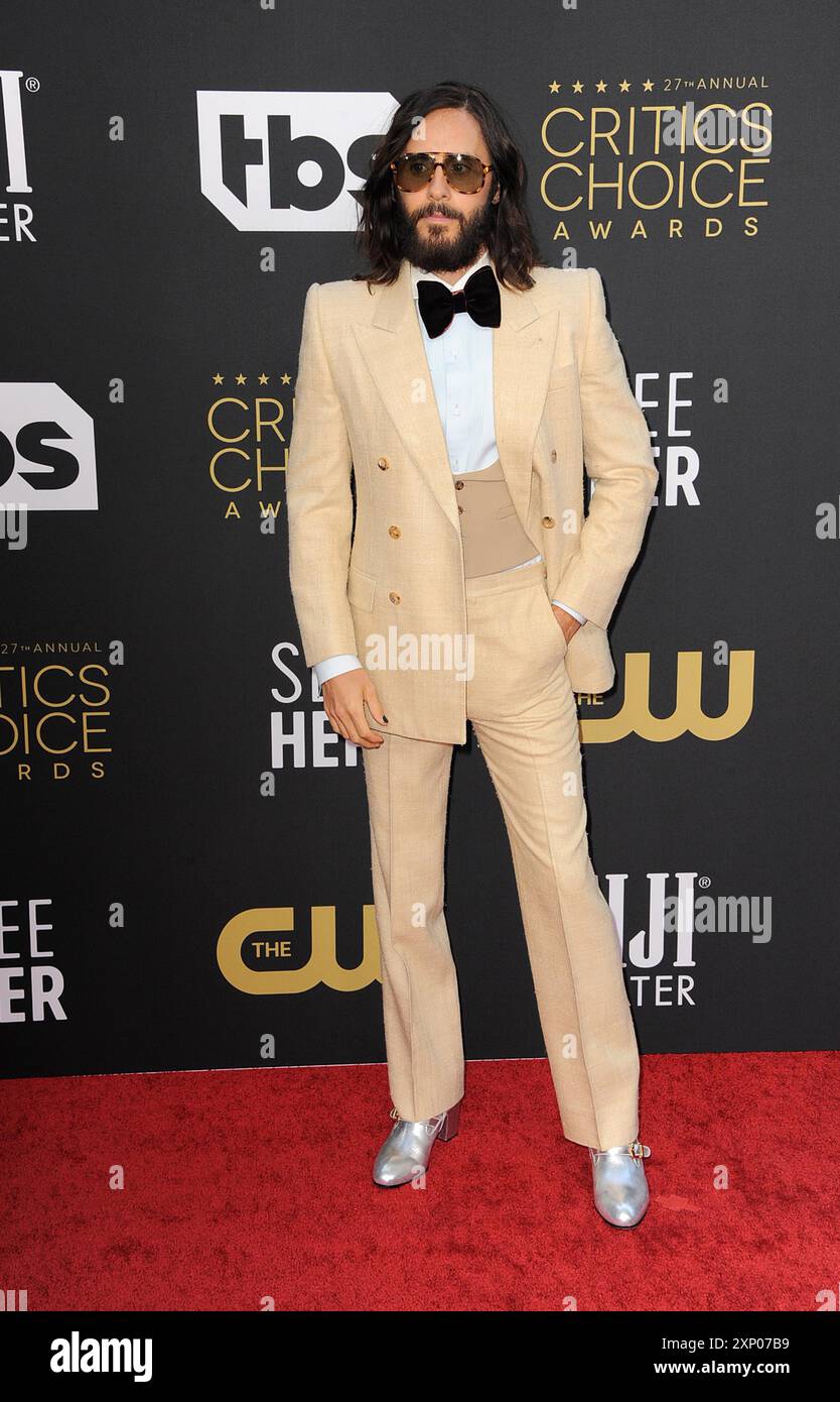 Jared Leto at the 27th Annual Critics Choice Awards held at the Fairmont Century Plaza in Los Angeles, USA on March 13, 2022 Stock Photo