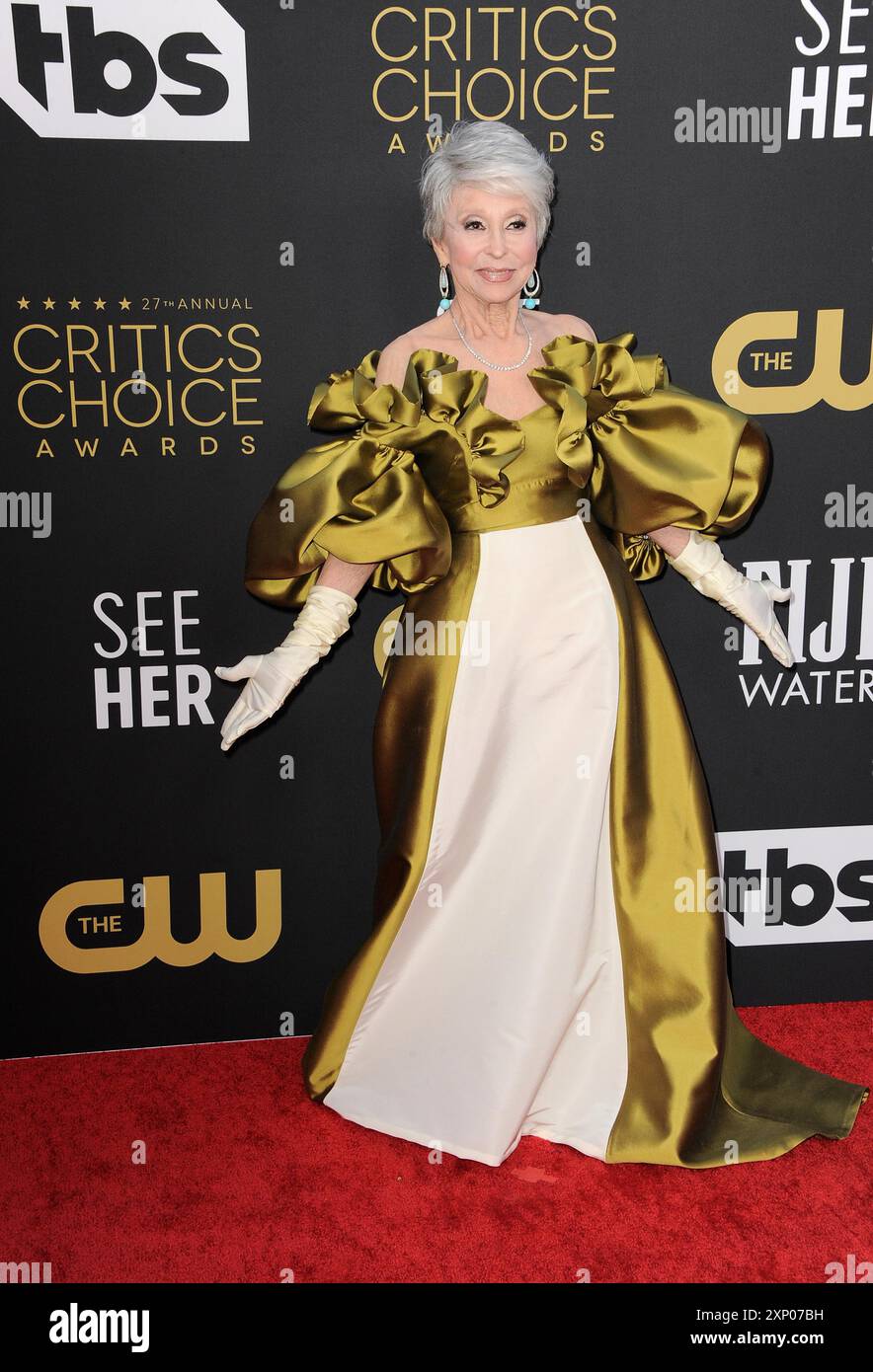 Rita Moreno at the 27th Annual Critics Choice Awards held at the Fairmont Century Plaza in Los Angeles, USA on March 13, 2022 Stock Photo