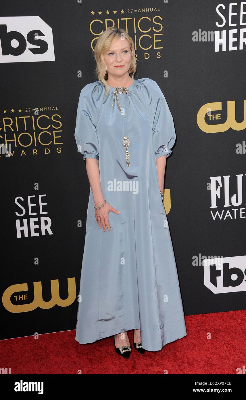 Kirsten Dunst at the 27th Annual Critics Choice Awards held at the Fairmont Century Plaza in Los Angeles, USA on March 13, 2022 Stock Photo