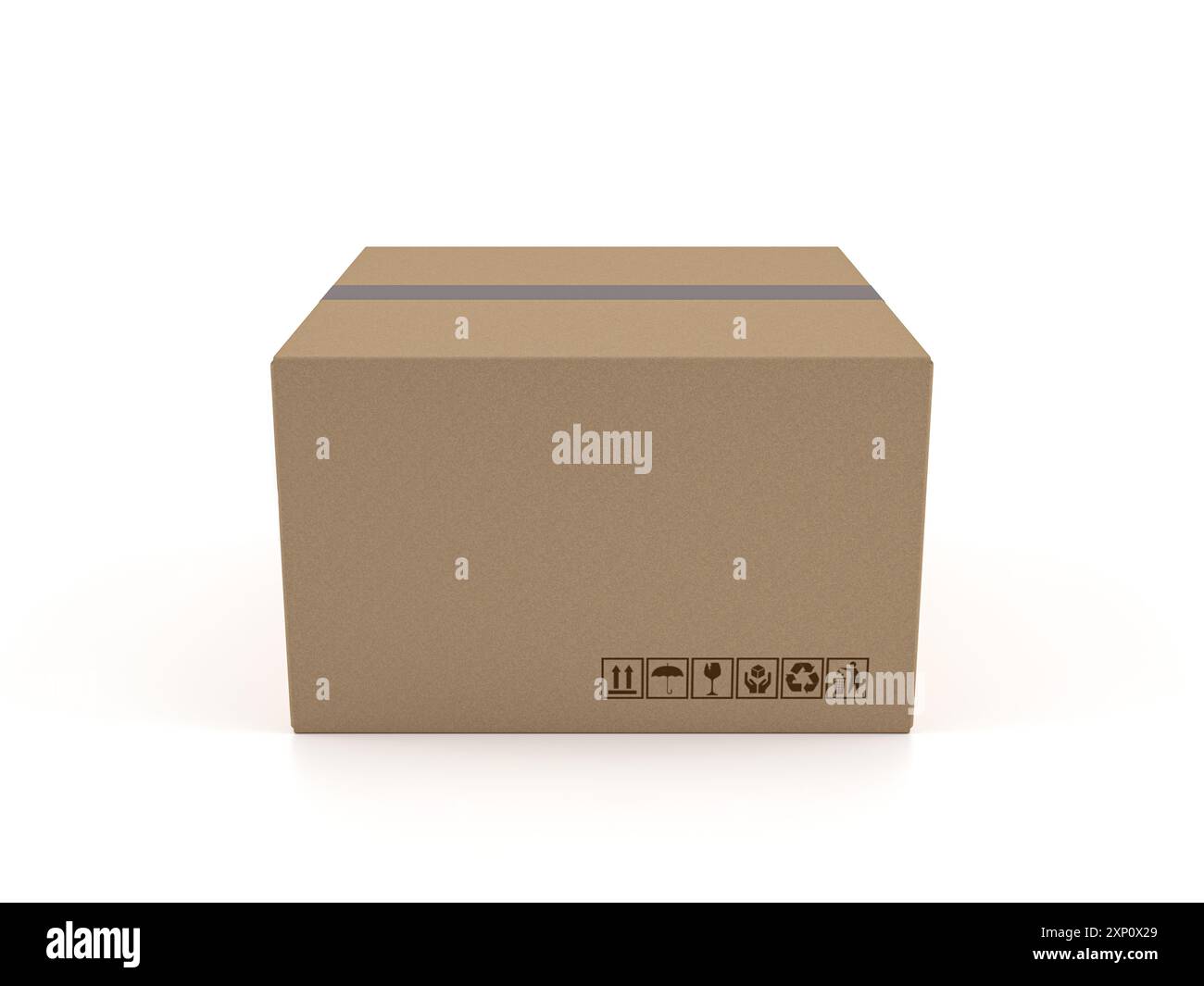 Cardboard box on a white background. 3d illustration Stock Photo - Alamy