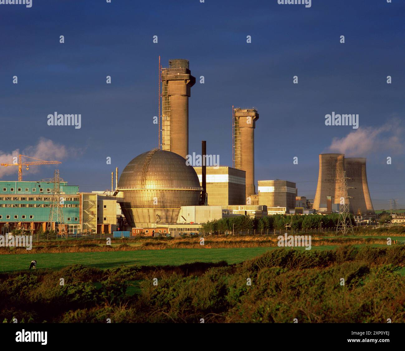 Sellafield nuclear power station on the coast of Cumbria, England. It was  the site of a fire which caused a serious escape of radioactive material in  1957 in one of the world's