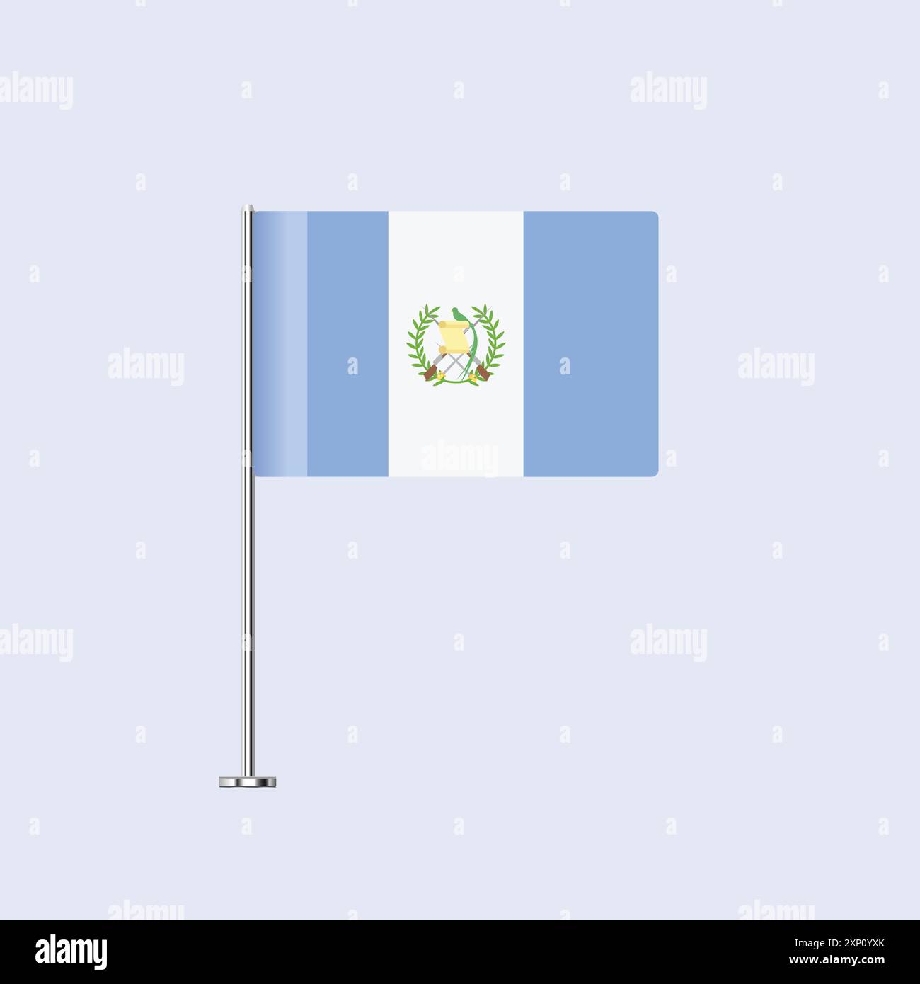 Isolated Guatemala Table Flag on Pole, Guatemalan Flag Vector Design ...